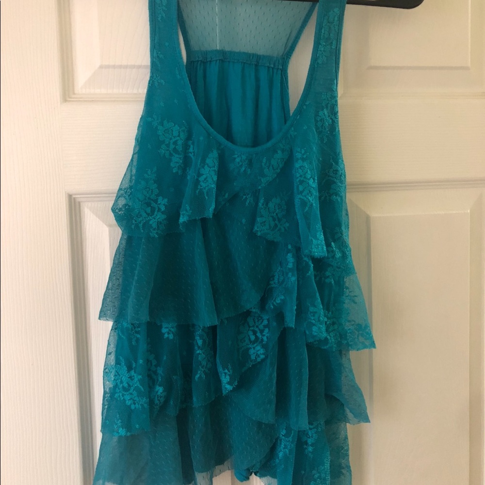 Beautiful Turquoise Layered Tank Top